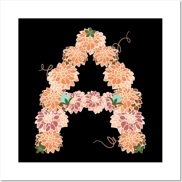 Letter A Floral Wall Art by CTstudio